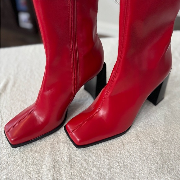 New Gianni Bini Border-Line Stretch Block Heel Booties Size 8 - Picture 2 of 9